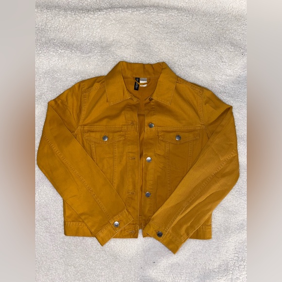H&M Jackets & Coats Hm Yellow Denim Jacket Poshmark